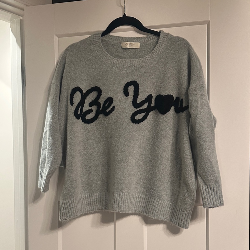Cozy Gray 'Be You' Women's Sweater